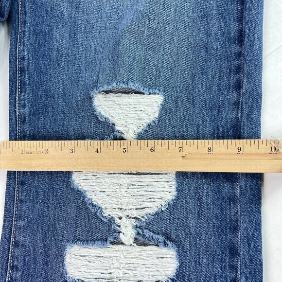 KanCan Jeans Womens 27 90s High Rise Wide Leg Flare Blue Distressed Cotton Denim - Picture 13 of 16